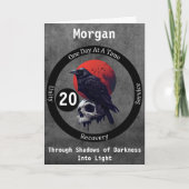 カスタム ゴシック ラヴェン リカバリー マイルストーン カード (正面)