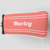 カスタム ゴルファー スポーツ モダン モノグラム トレンディー コーラル ゴルフヘッドカバー (正面)