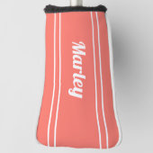 カスタム ゴルファー スポーツ モダン モノグラム トレンディー コーラル ゴルフヘッドカバー (回転90)