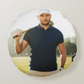 カスタム ゴルフ ホール イン ワン フォト エメラルド グリーン ラウンドクッション (裏面)