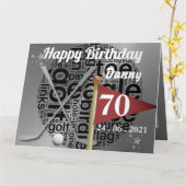 カスタム ゴルフ 70歳 誕生日カード カード (黄色い花)