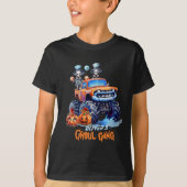 カスタム ゴールギャング モンスタートラック 男の子 ハロウィン Tシャツ (正面)