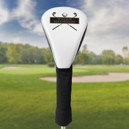 カスタム ゴールドとブラック エレガント モダン ゴルフヘッドカバー