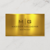 カスタム ゴールド イエロー メタル プロフェッショナル 名刺 (正面)