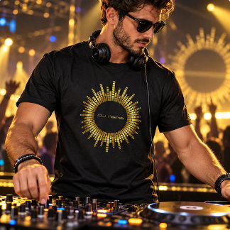 カスタム ゴールド イコライザー DJ 名 Tシャツ