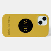 カスタム ゴールド モノグラム Case-Mate iPhoneケース (裏面 (横))