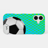 カスタム サッカー ボール iPhone 16ケース (裏面横)