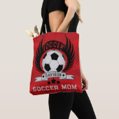 カスタム サッカー ママ エンブレム ボールと翼 トートバッグ (クローズアップ)