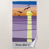 カスタム サマー イベント 年間 フィールド · フル サンセット ビーチタオル (正面)