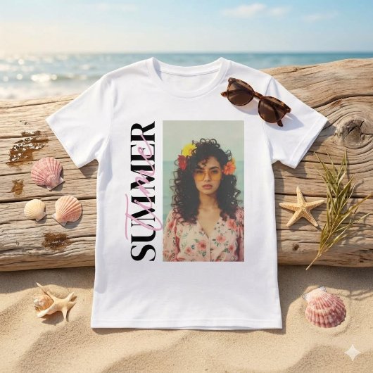 カスタム サマー ビブランス 縦書きフォトコラージュ Tシャツ