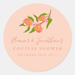 カスタム サマー ピーチ フルーツ ボーホー カップル シャワー ラウンドシール