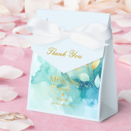 カスタム サンクス ゴールド スクリプト Mr & Mrs フレッシュ ミント フェイバーボックス