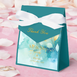 カスタム サンクス ゴールド スクリプト Mr & Mrs フレッシュ ミント フェイバーボックス