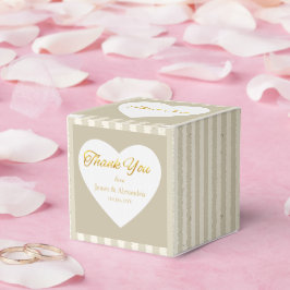 カスタム サンクス ゴールド ストライプ ホワイト ハート フェイバーボックス