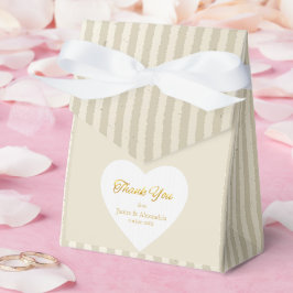 カスタム サンクス ゴールド ストライプ ホワイト ハート フェイバーボックス