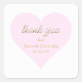 カスタム サンクス ダイヤモンド ピンク ハート スクエアシール (正面)