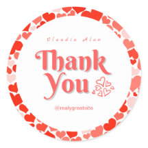 カスタム サンクス レッドハート フェミニン