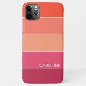 カスタム サンゴ色 オレンジ マゼンタ 赤 ピンク ストライプ Case-Mate iPhoneケース (裏面)