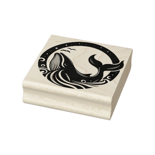 カスタム ザトウクジラ 波 ラバースタンプ (スタンプ)