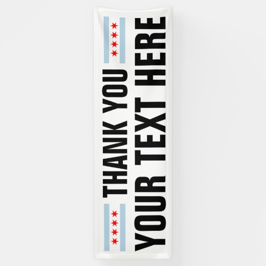 カスタム：シカゴフラグ付きのバナーにサイン 横断幕 (縦)