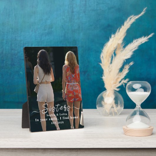 カスタム シスターズ フォト プレート – スイート ギフト アイデア フォトプラーク (側面)