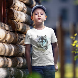 カスタム シベリアン ハスキー アート | 青と紫 Tシャツ