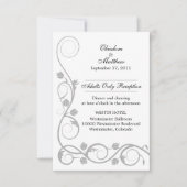 カスタム シルバー スワール 受付カード 招待状 (正面)