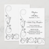 カスタム シルバー スワール 受付カード 招待状 (正面/裏面)