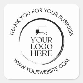 カスタム シンプル クリーン ホワイト ビジネス ロゴをここに  スクエアシール