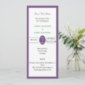 カスタム シンプル パープル Save The Date 招待状 (スタンド正面)