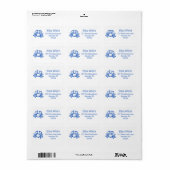 カスタム シーシェル ウェディング ブルー ホワイト ラベル (フルシート)