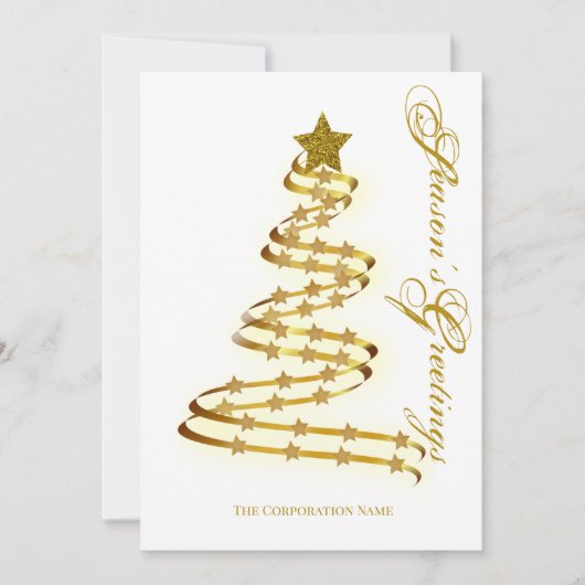 カスタム シーズンズ グリーティング カード ゴールド アブストラクト ツリー (正面)