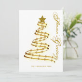 カスタム シーズンズ グリーティング カード ゴールド アブストラクト ツリー (スタンド正面)