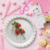 カスタム スイカの花と葉の名前の飾り ペーパープレート (パーティー)