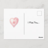 カスタム スウィート ウォーターカラー バニー ラブ ポストカード (裏面)