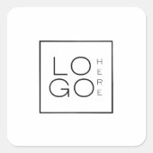 カスタム スクエア ビジネス ロゴ ミニマル プレーンホワイト スクエアシール (正面)