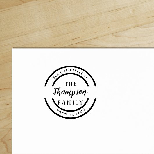 カスタム |スクリプはっきりしたトファミリ名 |差出人住所 ラバースタンプ