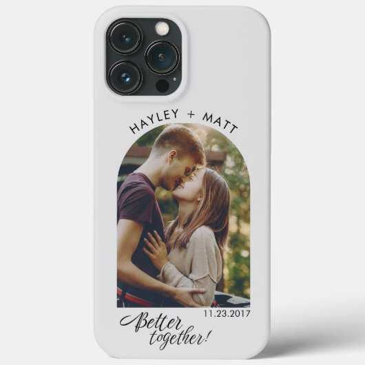 カスタム スクリプト セーブ・ザ・デート 写真 ペアデザイン Case-Mate iPhoneケース (裏面)