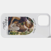 カスタム スクリプト セーブ・ザ・デート 写真 ペアデザイン Case-Mate iPhoneケース (裏面 (横))