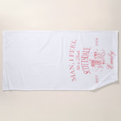 カスタム スコッツデール バチェロレッテ モダン ビーチ タオル (正面)