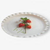 カスタム スターベリー スプリグ フラワー フォリアージ ネーム ペーパープレート (アングル)