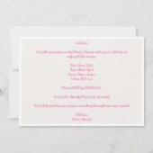 カスタム スターベリー モノグラム ベビー 招待状 (裏面)