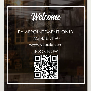 カスタム ストアフロント QR コード 営業時間 ウェルカム ウィンドウサイン