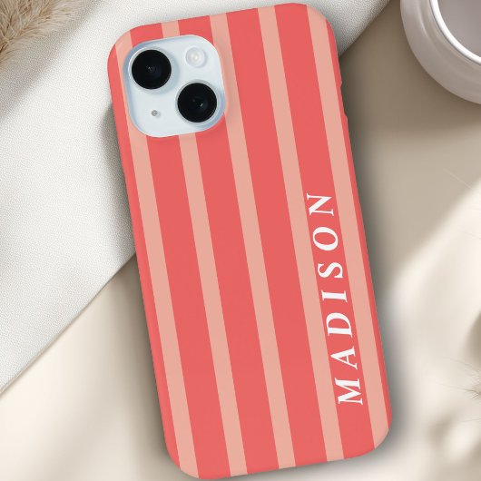 カスタム ストライプ コーラル Case-Mate iPhoneケース