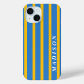 カスタム ストライプ 青 黄 Case-Mate iPhoneケース (裏面)