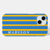 カスタム ストライプ 青 黄 Case-Mate iPhoneケース (裏面 (横))