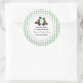 カスタム ストロベリー ギンガム クラシック ラウンド スティッカー ラウンドシール (バッグ)