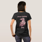 カスタム スプーキーおばあちゃん コケット ピンクの幽霊 Tシャツ (裏面フル)
