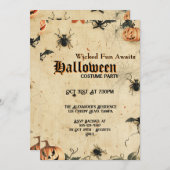 カスタム スプーキーハロウィンパーティー招待状 招待状 (正面/裏面)