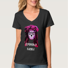 カスタム スプーキーハロウィン ママ かわいい ユニーク おもしろ レディース Vネック Tシャツ
